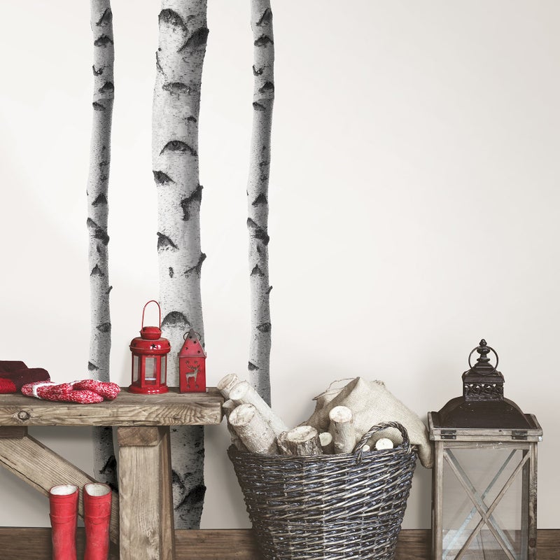 WallPops DWPK2756 SSilver Birches Wall Art Kit, White & Off-White - Image 2